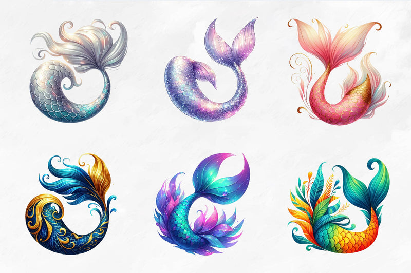Mermaid Tail Clipart Bundle - CraftNest - Digital Crafting and Art