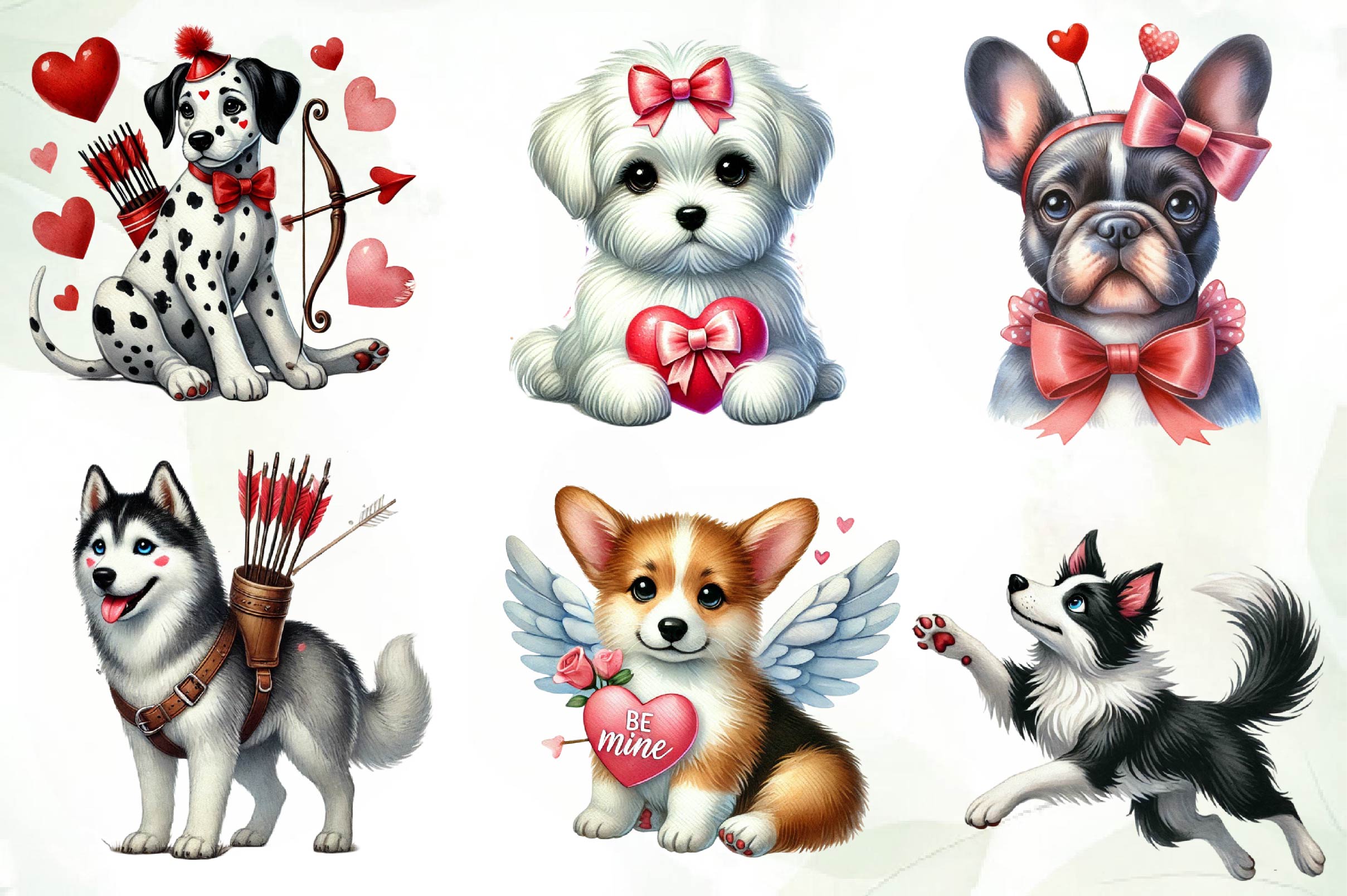 Dogs Cupid Valentines Day Clipart Bundle - CraftNest - Digital Crafting and Art