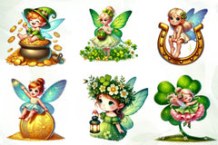 St Patricks Day Cute Fairy Girl Clipart Bundle - CraftNest - Digital Crafting and Art
