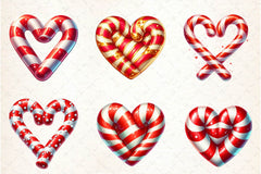 Christmas Candy Cane Heart Clipart Bundle - CraftNest - Digital Crafting and Art