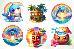 Cute Hawaii Summer Beach Clipart Bundle - CraftNest - Digital Crafting and Art