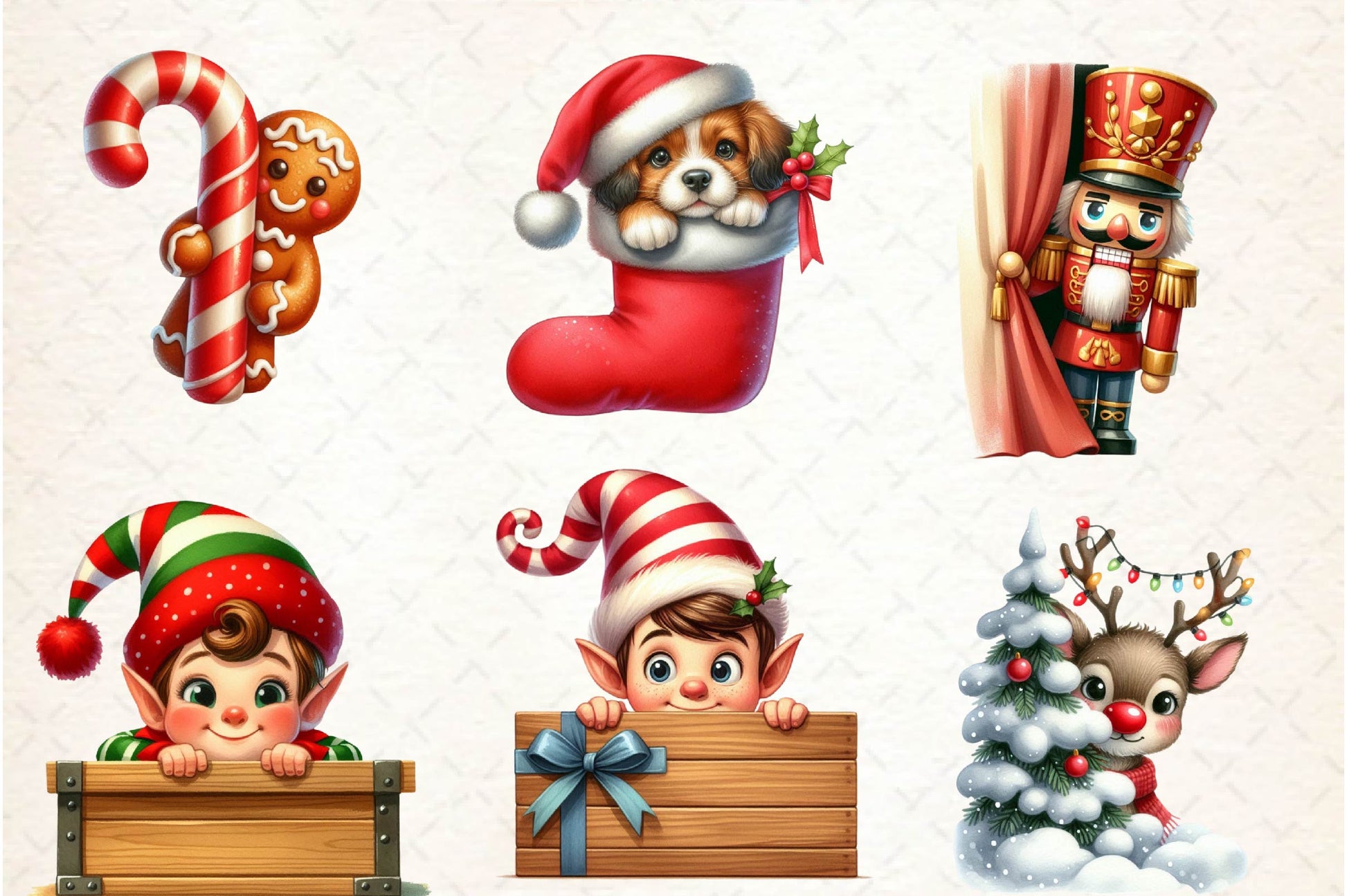 Peeking Christmas Clipart Bundle - CraftNest - Digital Crafting and Art