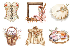 Neutral Rustic Coquette Fall Clipart Bundle 1 - CraftNest - Digital Crafting and Art