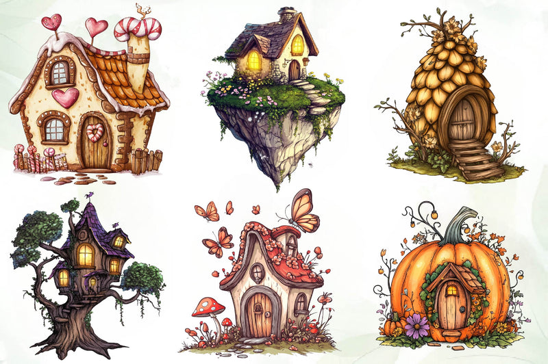 Fairy House Clipart Bundle - CraftNest - Digital Crafting and Art