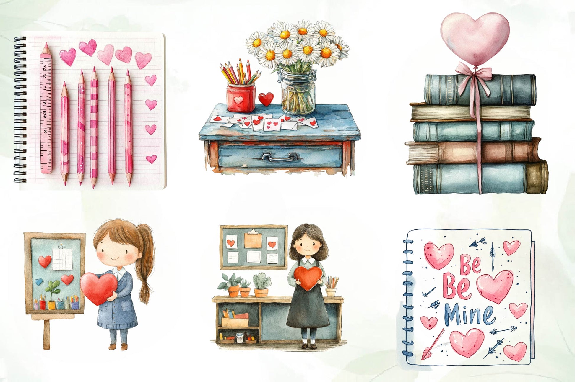 Valentines In School Clipart Bundle - CraftNest - Digital Crafting and Art