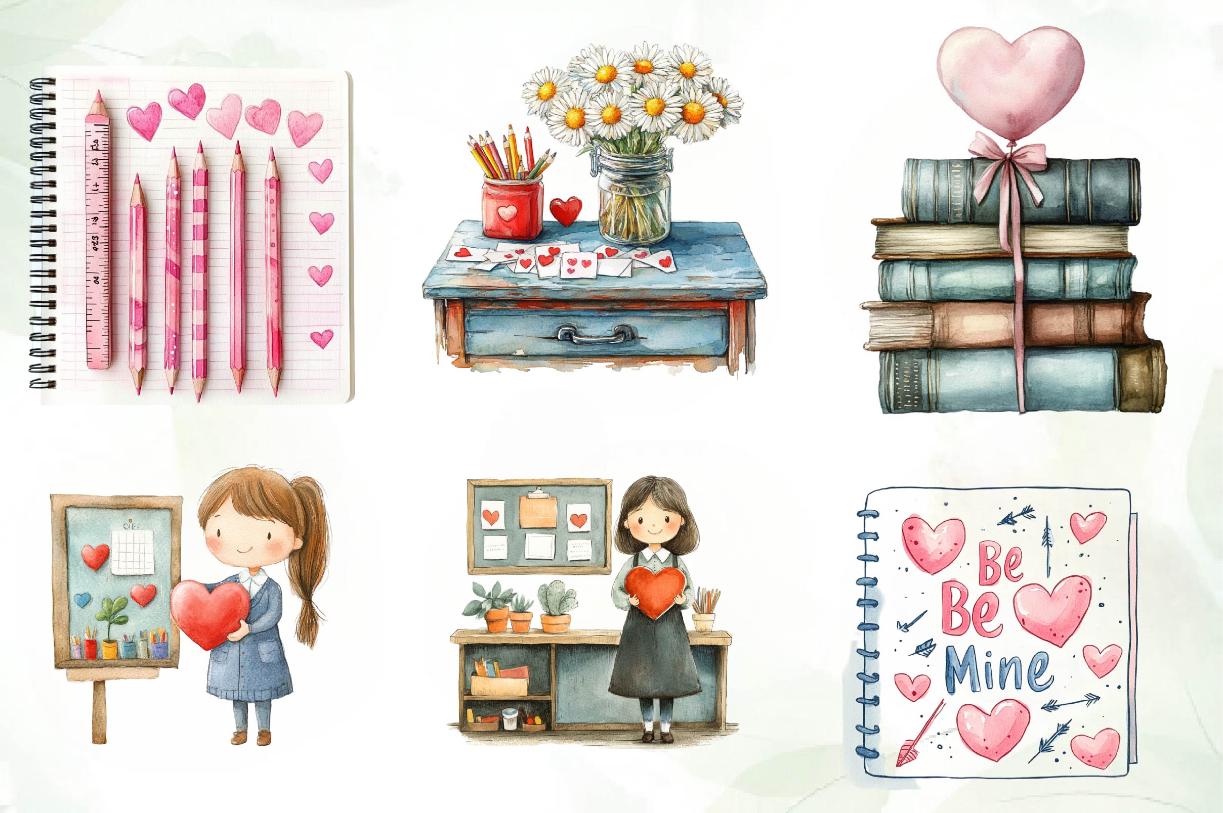Valentines In School Clipart Bundle - CraftNest - Digital Crafting and Art