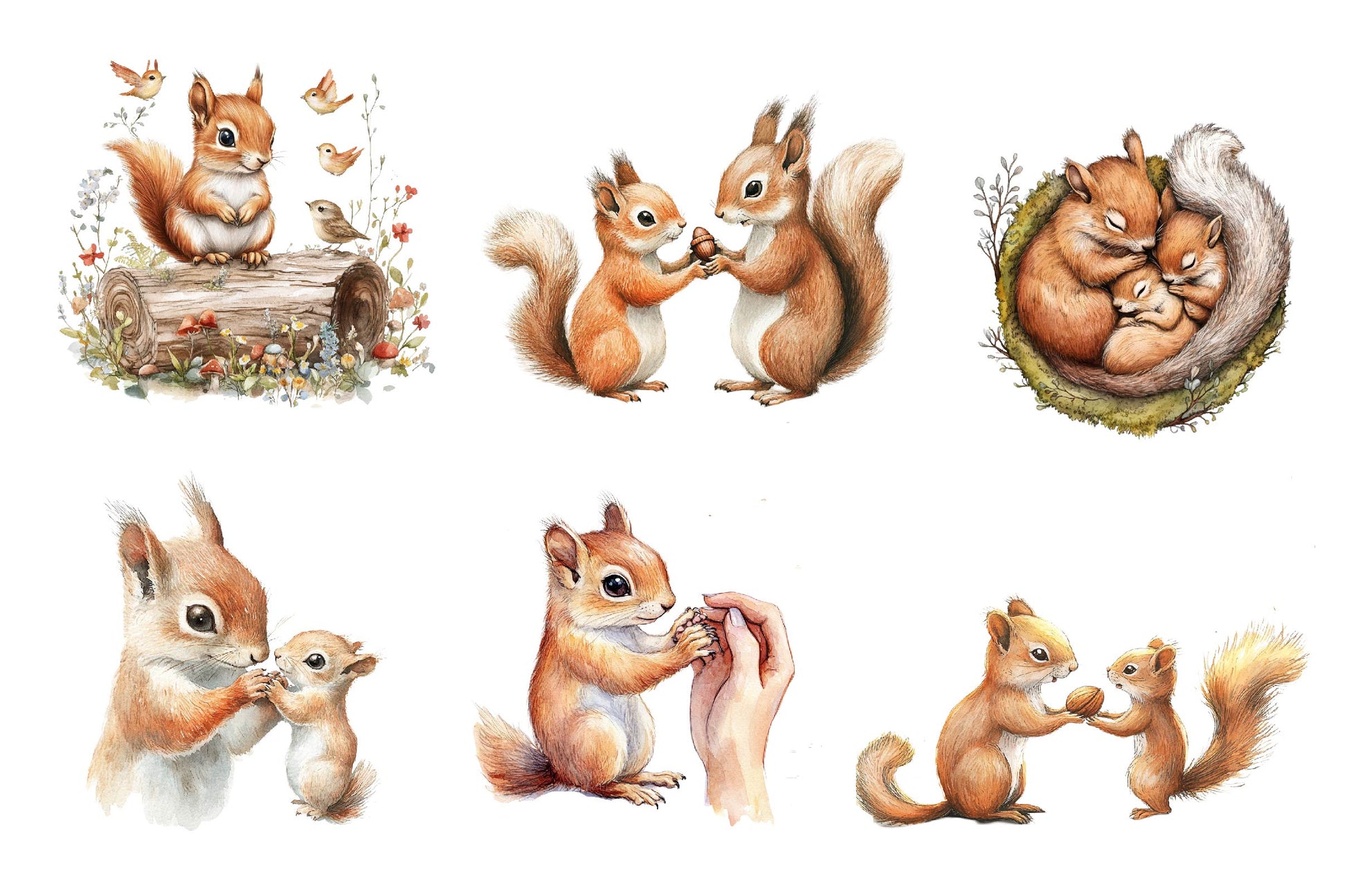 Squirrel & Baby Clipart Bundle - CraftNest - Digital Crafting and Art