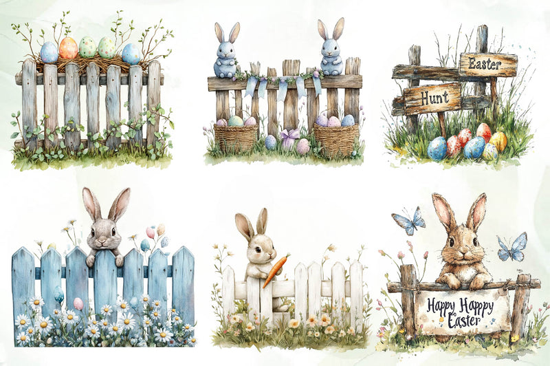 Mega Easter Fence Clipart Bundle - CraftNest - Digital Crafting and Art