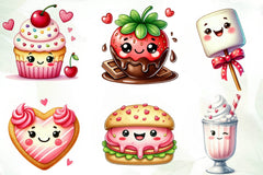 Kawaii Sweet Valentine Food Clipart Bundle - CraftNest - Digital Crafting and Art