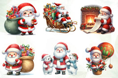 Cute Santa Claus Clipart Bundle - CraftNest - Digital Crafting and Art