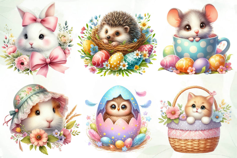 Cute Peeking Easter Animals Clipart Bundle - CraftNest - Digital Crafting and Art