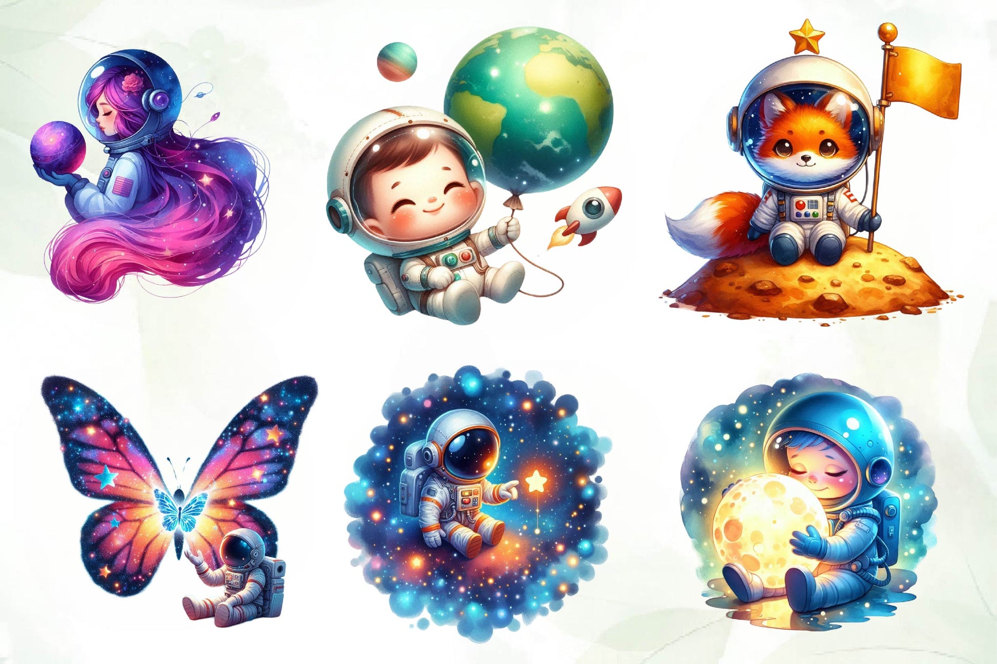 Astronaut Space Clipart Bundle 1 - CraftNest - Digital Crafting and Art
