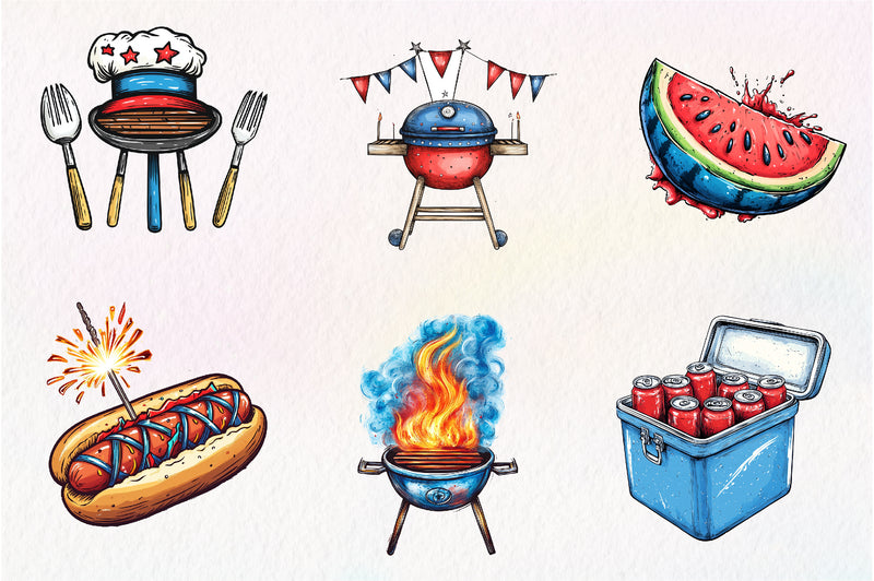 Summer BBQ Party Clipart Bundle - CraftNest - Digital Crafting and Art