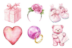 Pink Baby Girl Shower Clipart - CraftNest - Digital Crafting and Art