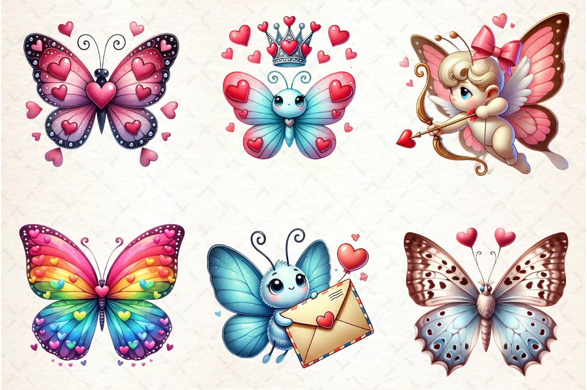 Valentine Butterflies Clipart Bundle - CraftNest - Digital Crafting and Art