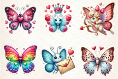 Valentine Butterflies Clipart Bundle - CraftNest - Digital Crafting and Art