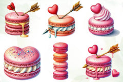 Macarons Valentine Day Love Sweet Clipart Bundle - CraftNest - Digital Crafting and Art