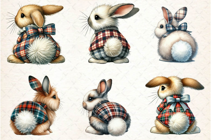 Bunny Back View Clipart Bundle - CraftNest - Digital Crafting and Art