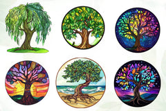 Round Stained Glass Tree Clipart Bundle - CraftNest - Digital Crafting and Art
