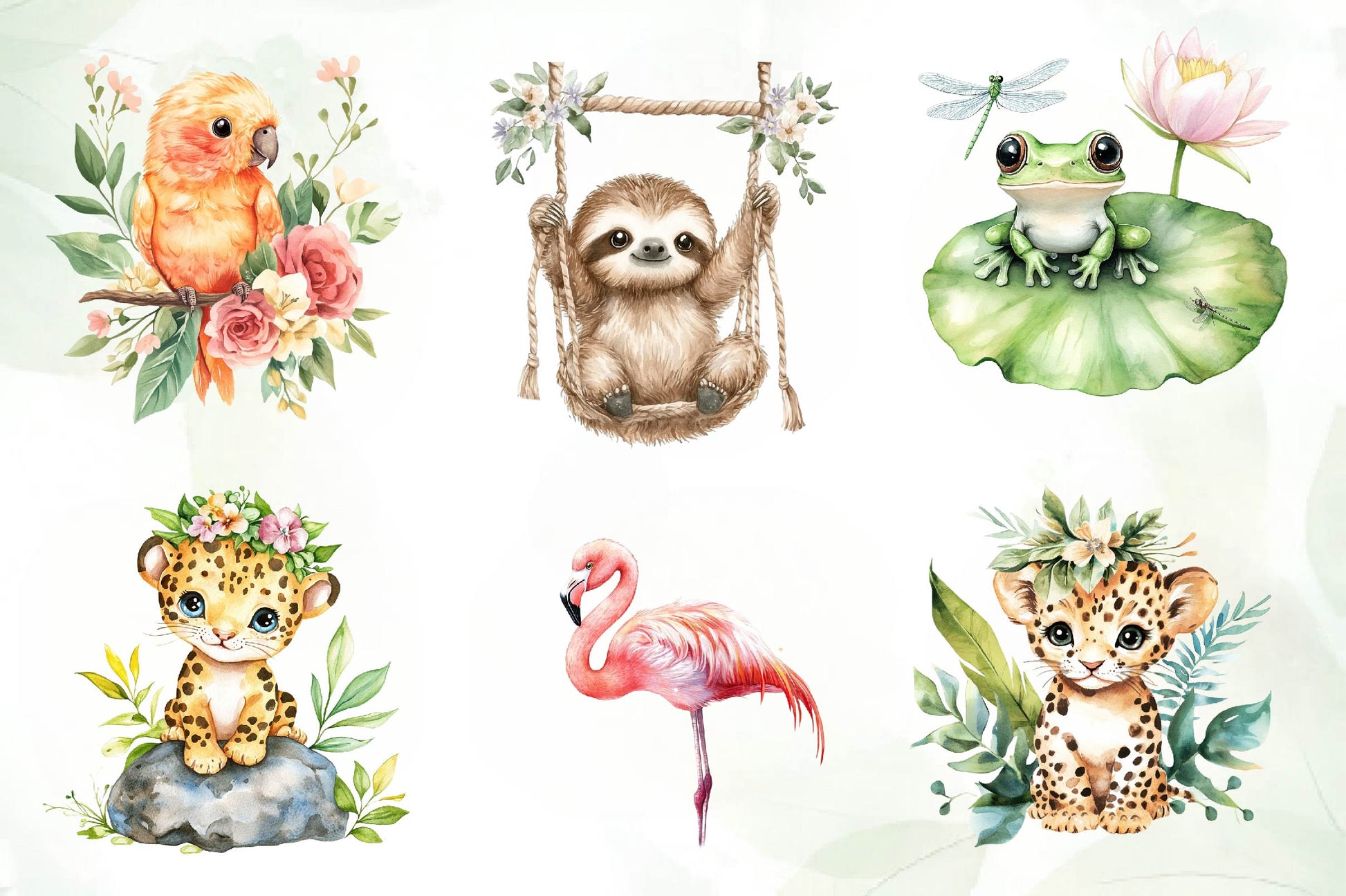 Boho Jungle Animals Summer Design Clipart Bundle - CraftNest - Digital Crafting and Art