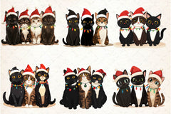Christmas Black Cat Clipart Bundle 2 - CraftNest - Digital Crafting and Art