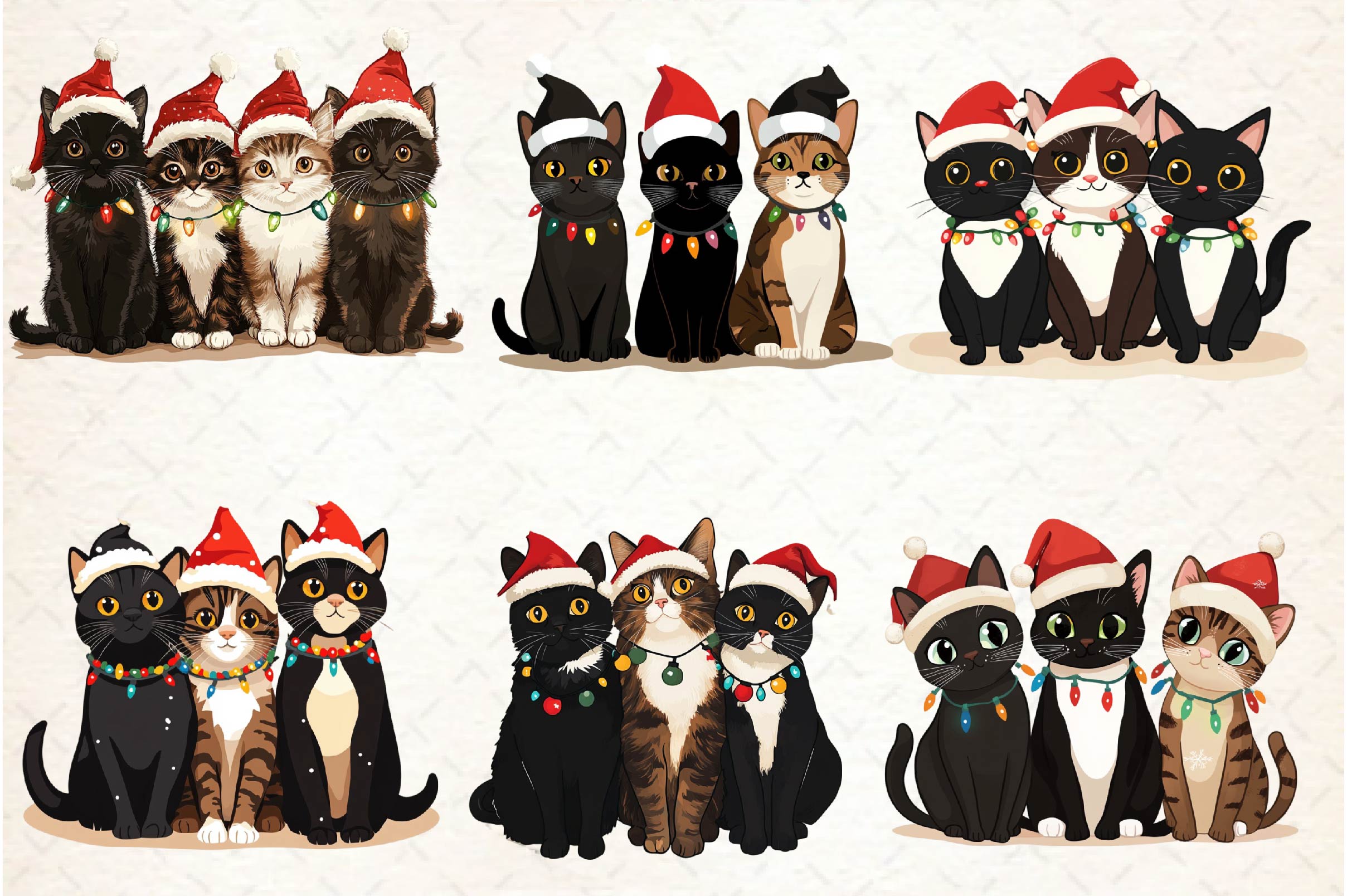 Christmas Black Cat Clipart Bundle 2 - CraftNest - Digital Crafting and Art