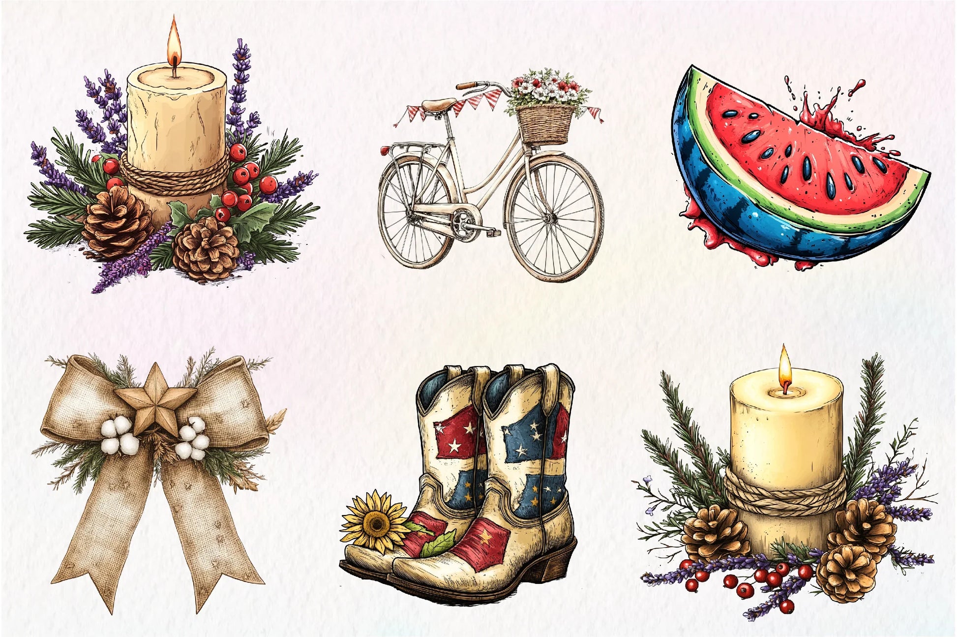 Rustic 4th Of July Clipart Bundle - CraftNest - Digital Crafting and Art