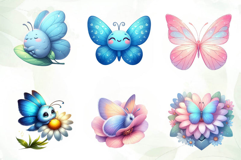 Adorable Butterfly Clipart Bundle - CraftNest - Digital Crafting and Art