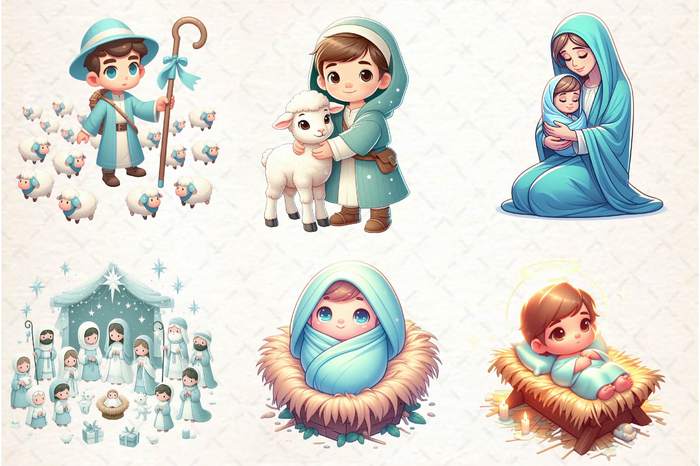 Cute Christmas Nativity Clipart Bundle - CraftNest - Digital Crafting and Art