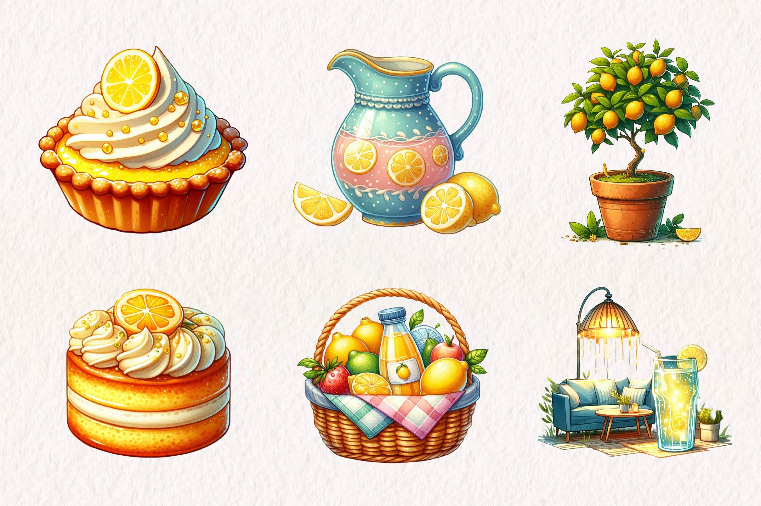 Summer Lemons Clipart Bundle - CraftNest - Digital Crafting and Art