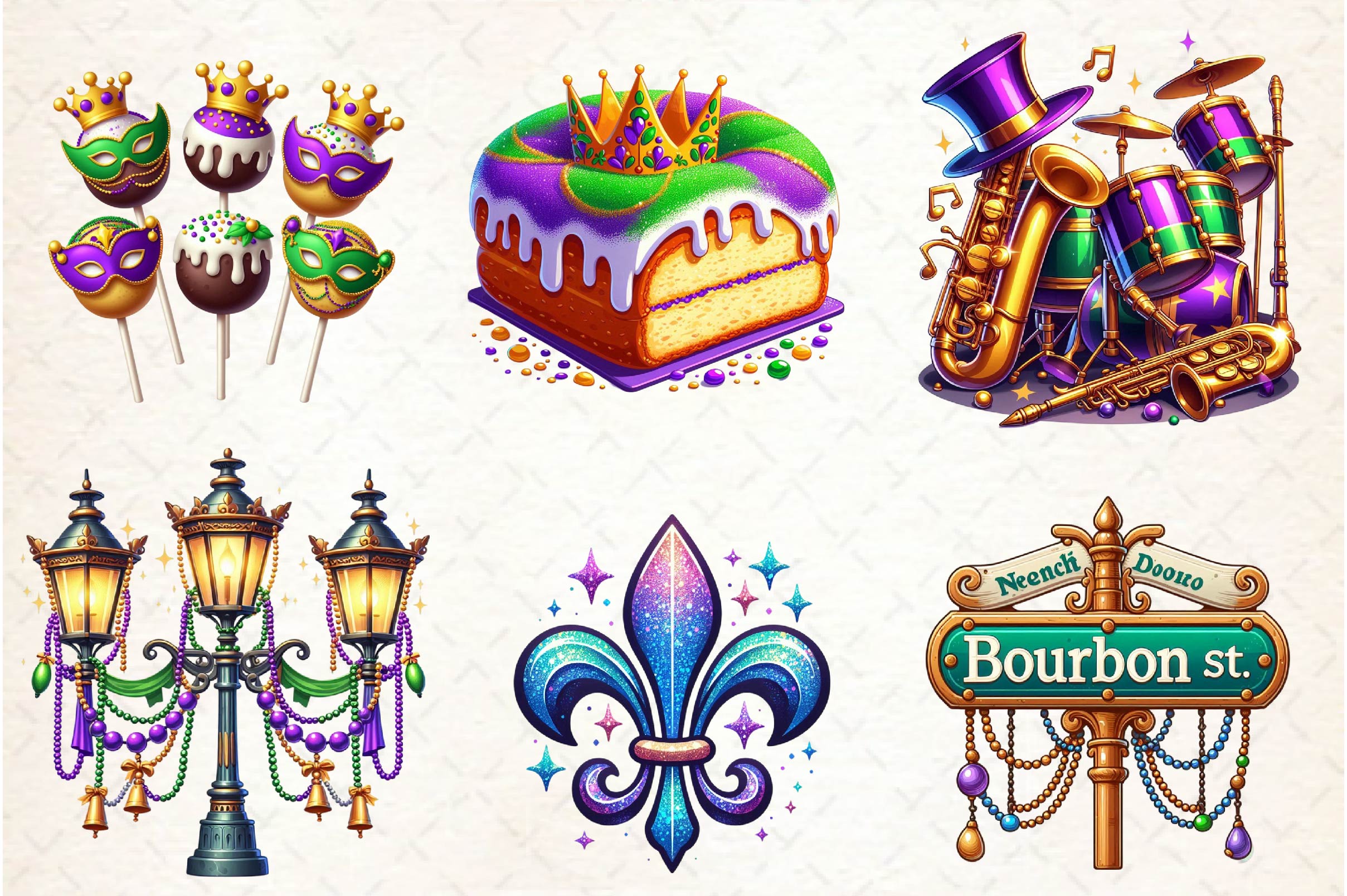 Mardi Gras Clipart Bundle 3 - CraftNest - Digital Crafting and Art