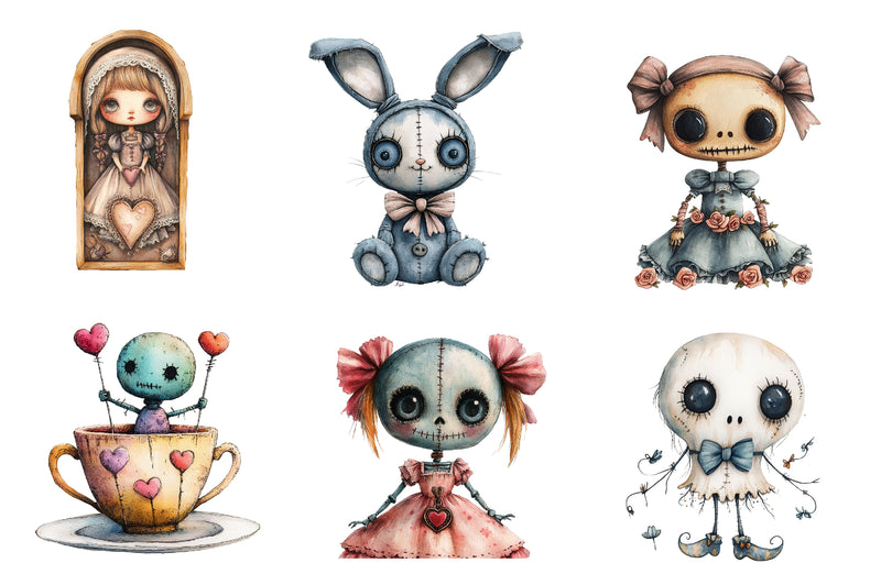 Coquette Halloween Voodoo Doll Clipart Bundle - CraftNest - Digital Crafting and Art