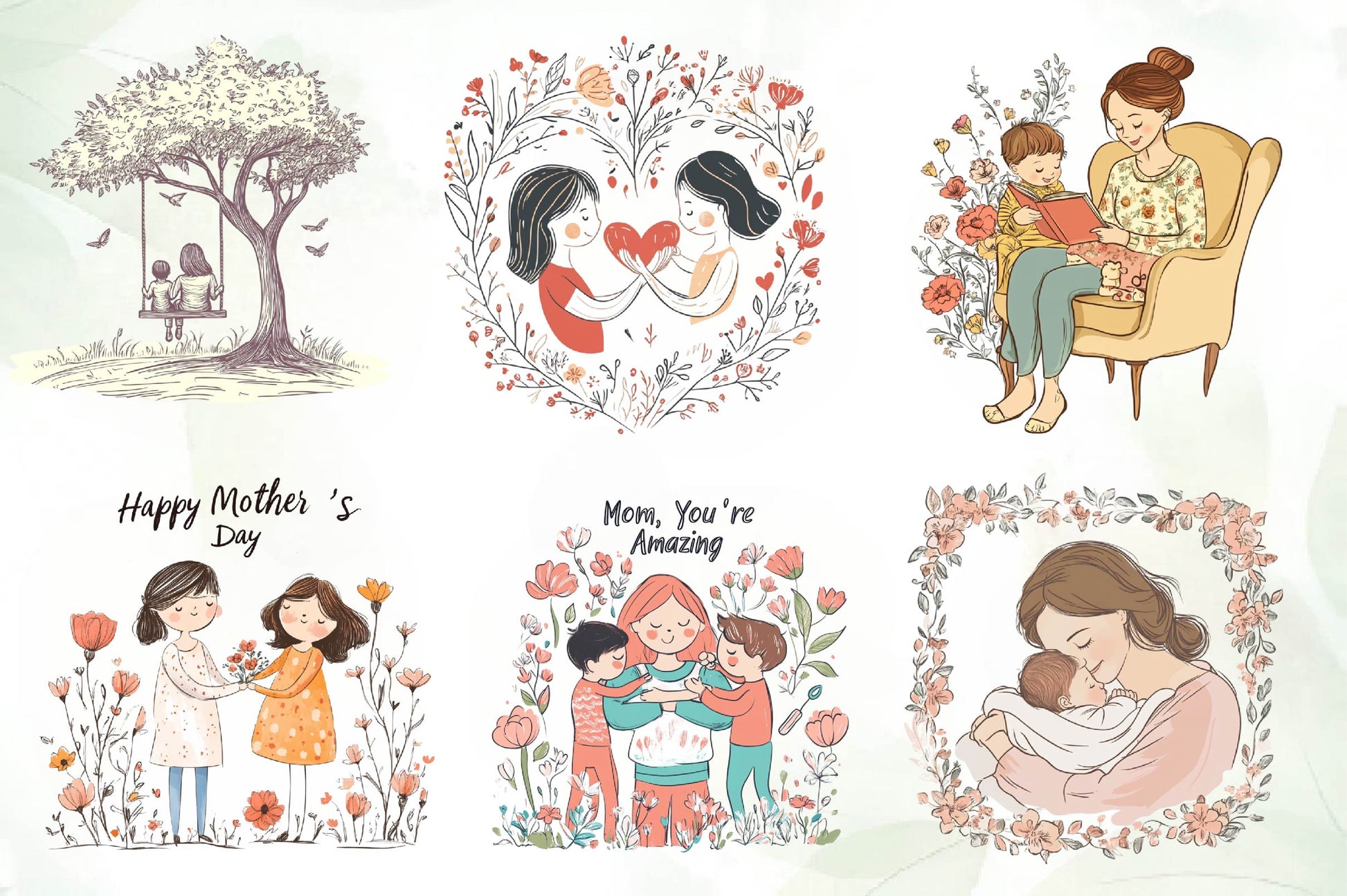 Happy Mothers Day Clipart Bundle - CraftNest - Digital Crafting and Art