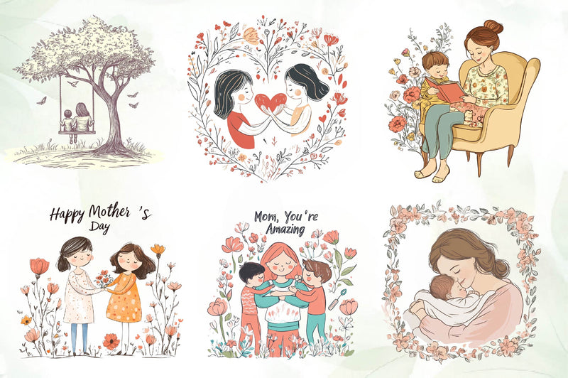Happy Mothers Day Clipart Bundle - CraftNest - Digital Crafting and Art