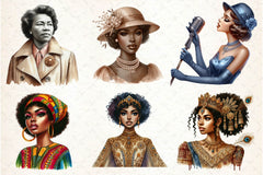 Vintage Black History Month Women's Clipart Bundle - CraftNest - Digital Crafting and Art