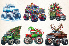 Christmas Monster Truck Clipart Bundle - CraftNest - Digital Crafting and Art