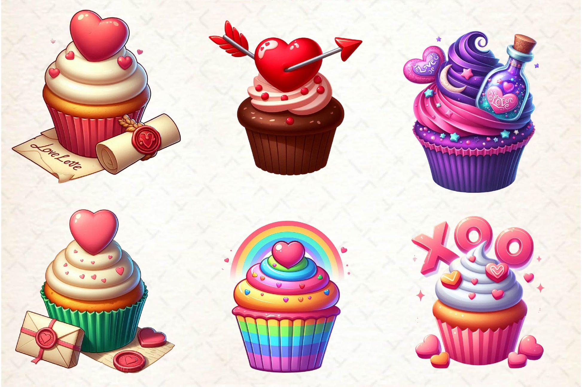 Valentines Day Cupcakes Clipart Bundle - CraftNest - Digital Crafting and Art