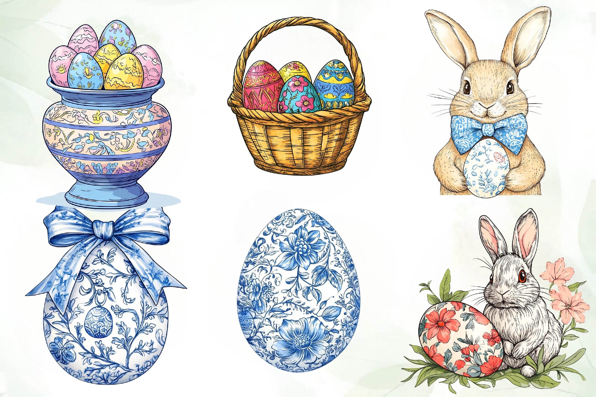 Easter Chinoiserie Clipart Bundle - CraftNest - Digital Crafting and Art