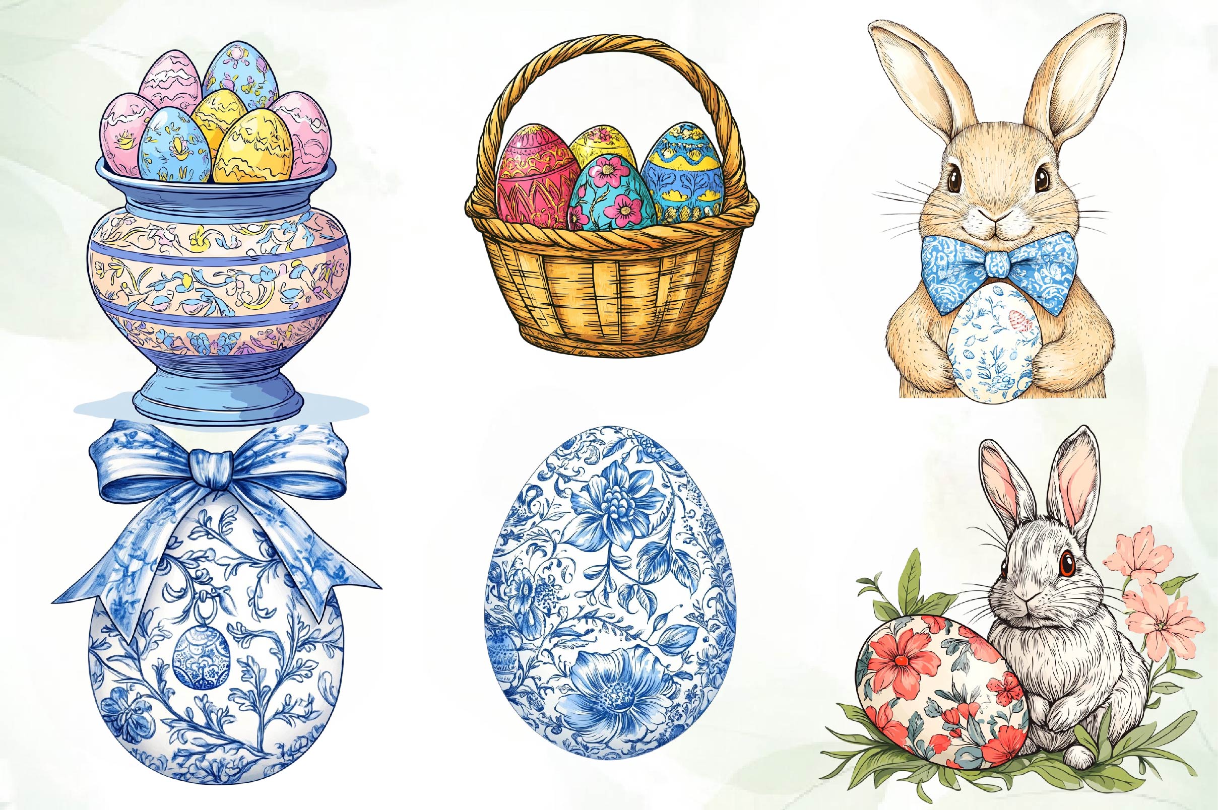 Easter Chinoiserie Clipart Bundle - CraftNest - Digital Crafting and Art