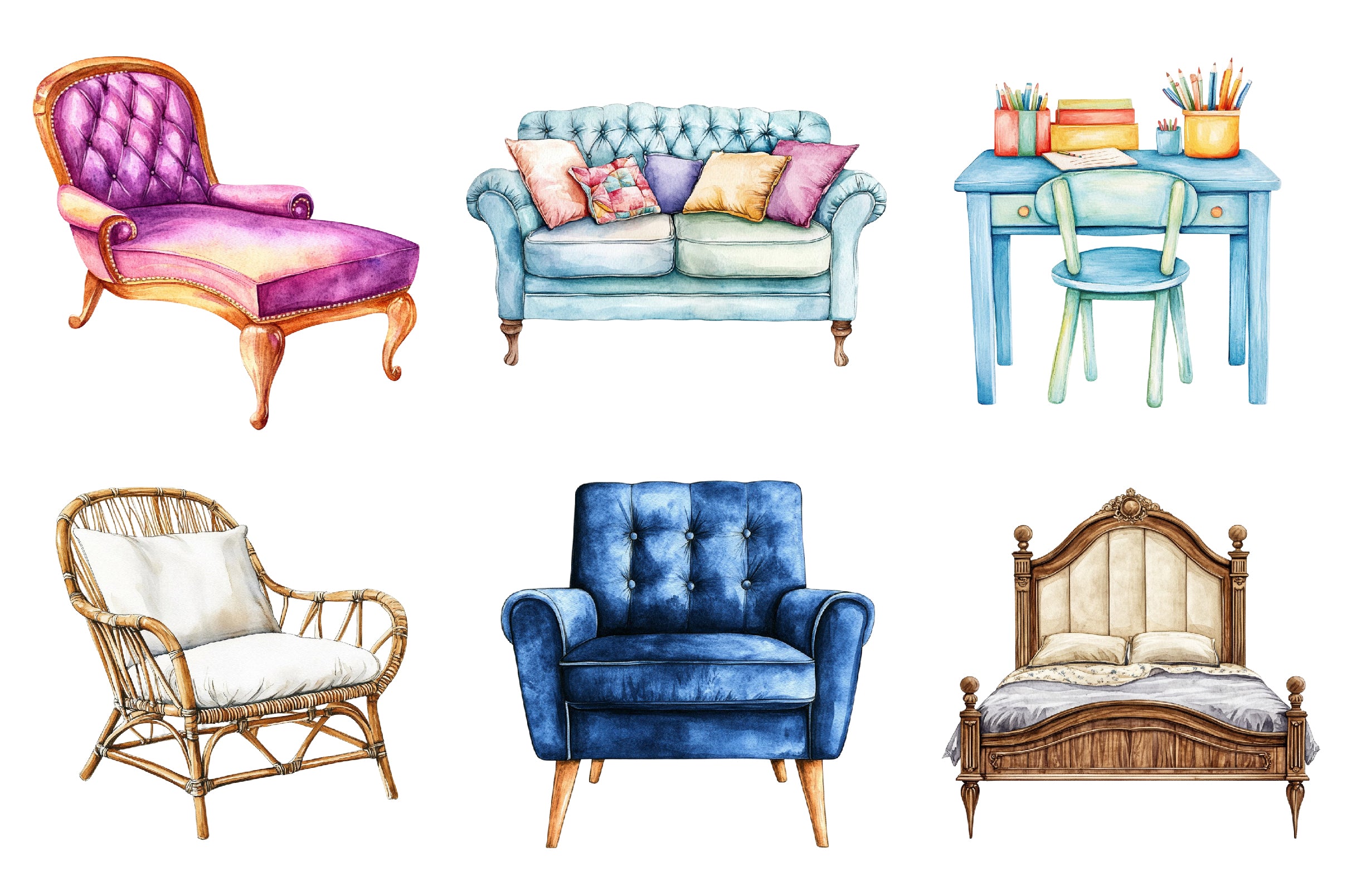 Home Furniture Clipart Bundle - CraftNest - Digital Crafting and Art