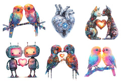Robo Love Clipart Bundle - CraftNest - Digital Crafting and Art