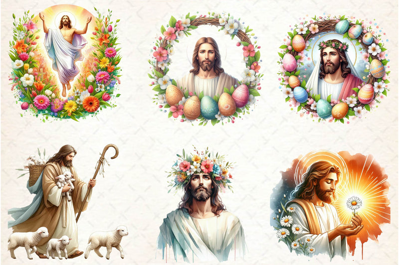 Cute Easter Jesus Clipart Bundle 1 - CraftNest - Digital Crafting and Art