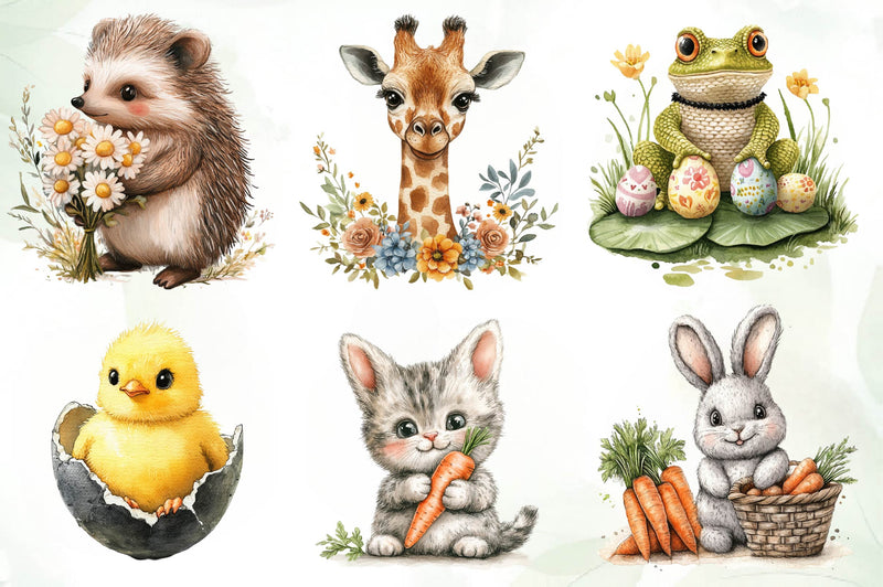 Cute Crochet Easter Animal Clipart Bundle - CraftNest - Digital Crafting and Art