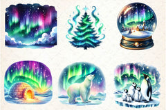 Polar Lights Winter Clipart Bundle - CraftNest - Digital Crafting and Art