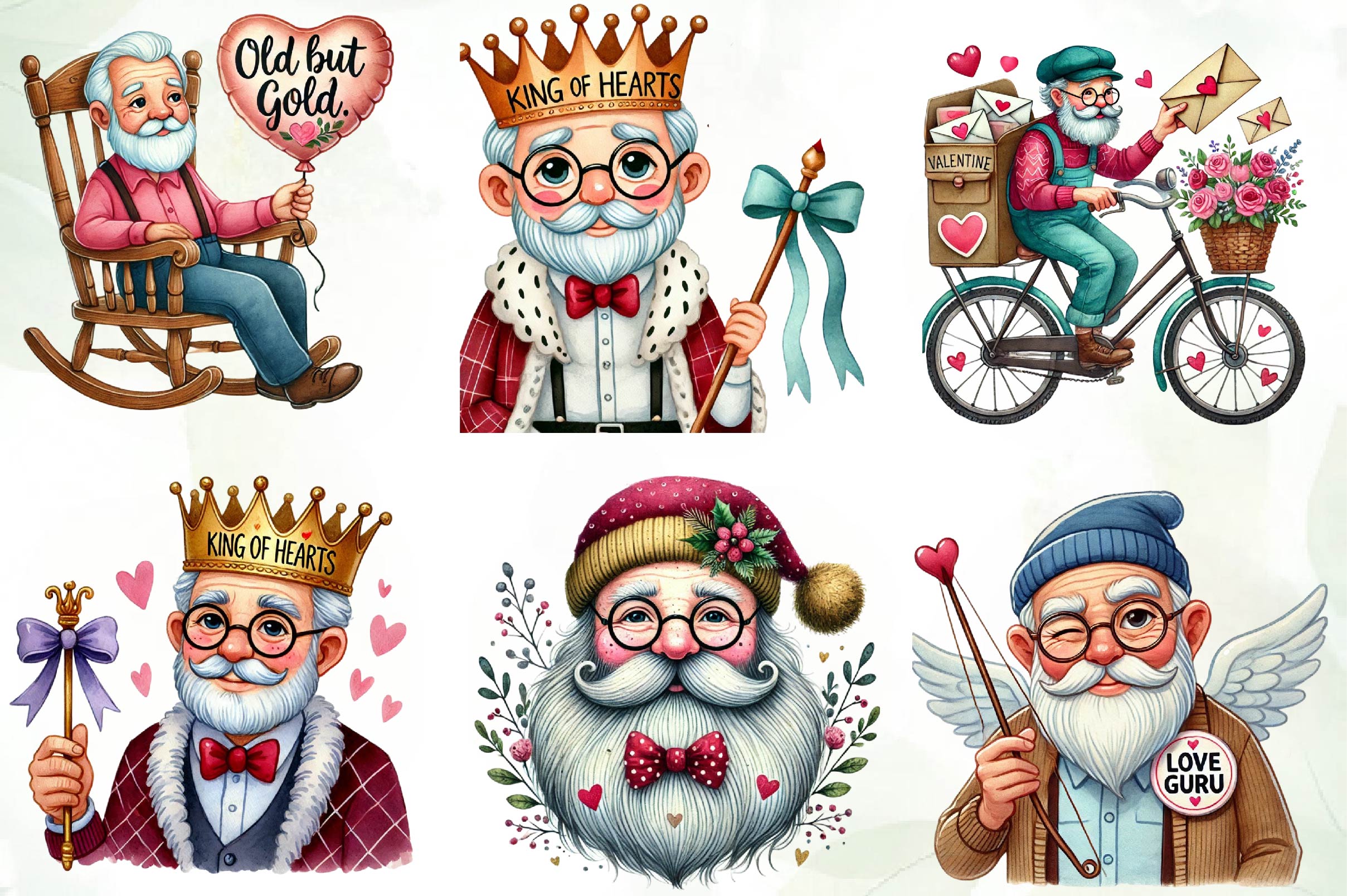 Funny Valentines Grandpa Clipart Bundle - CraftNest - Digital Crafting and Art