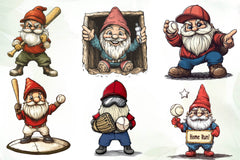 Baseball Gnome Clipart Bundle - CraftNest - Digital Crafting and Art