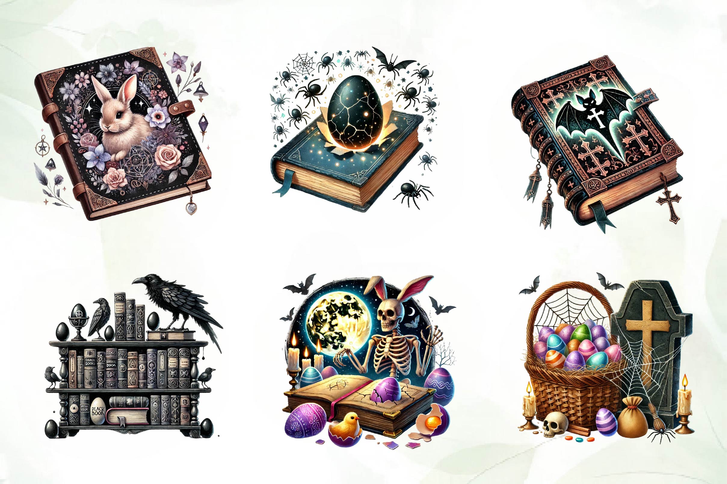 Gothic Easter Day Books Clipart Bundle - CraftNest - Digital Crafting and Art