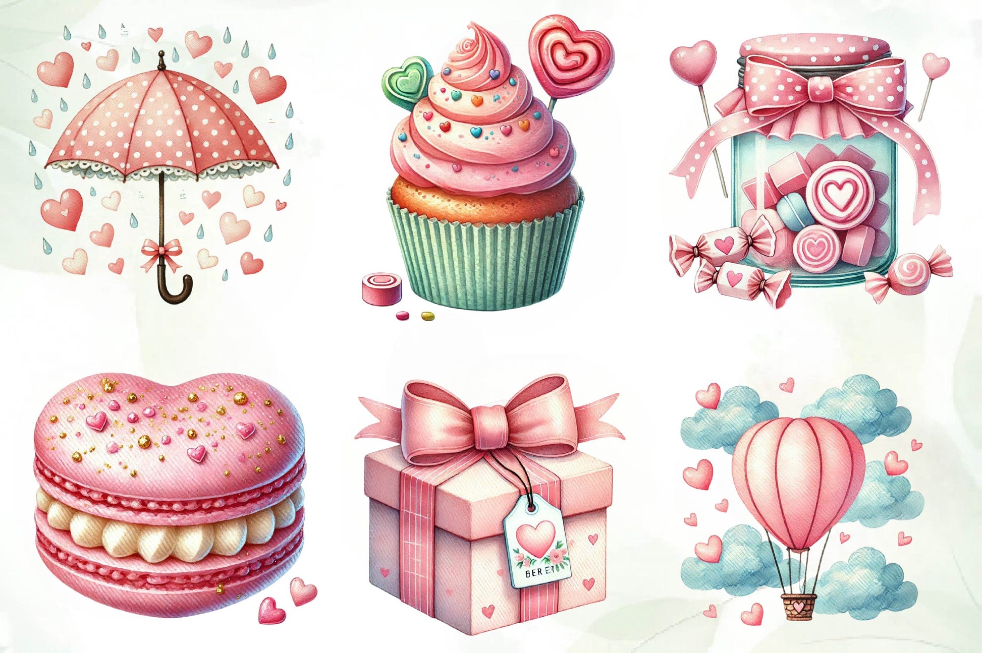 Pink Pastel Valentines Day Clipart Bundle - CraftNest - Digital Crafting and Art