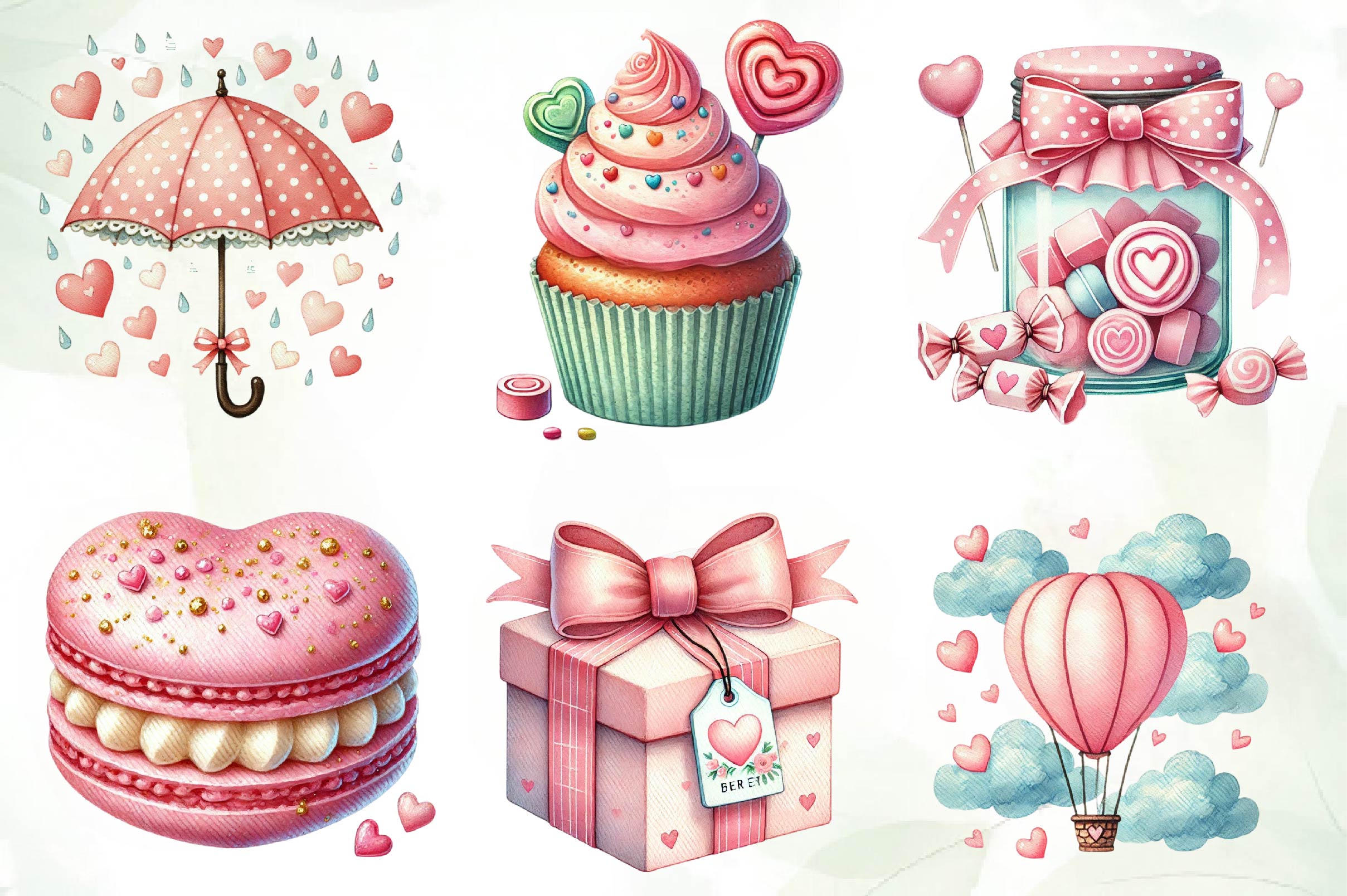 Pink Pastel Valentines Day Clipart Bundle - CraftNest - Digital Crafting and Art