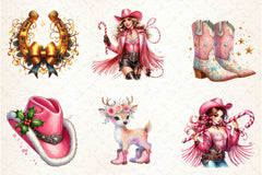 Coquette Western Christmas Clipart Bundle - CraftNest - Digital Crafting and Art
